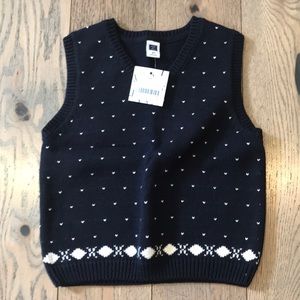 New with tags Janie and jack navy blue white vest
